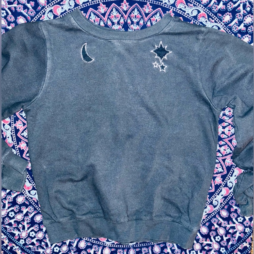 Bowie James Gray Sweatshirt with Embroidery